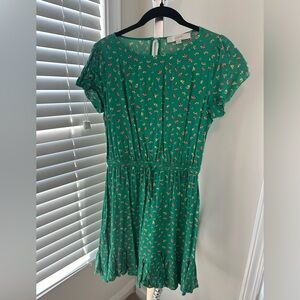 Loft green and floral light weight work dress
